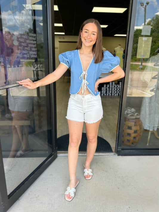 LARGE - Invested in Blue Top