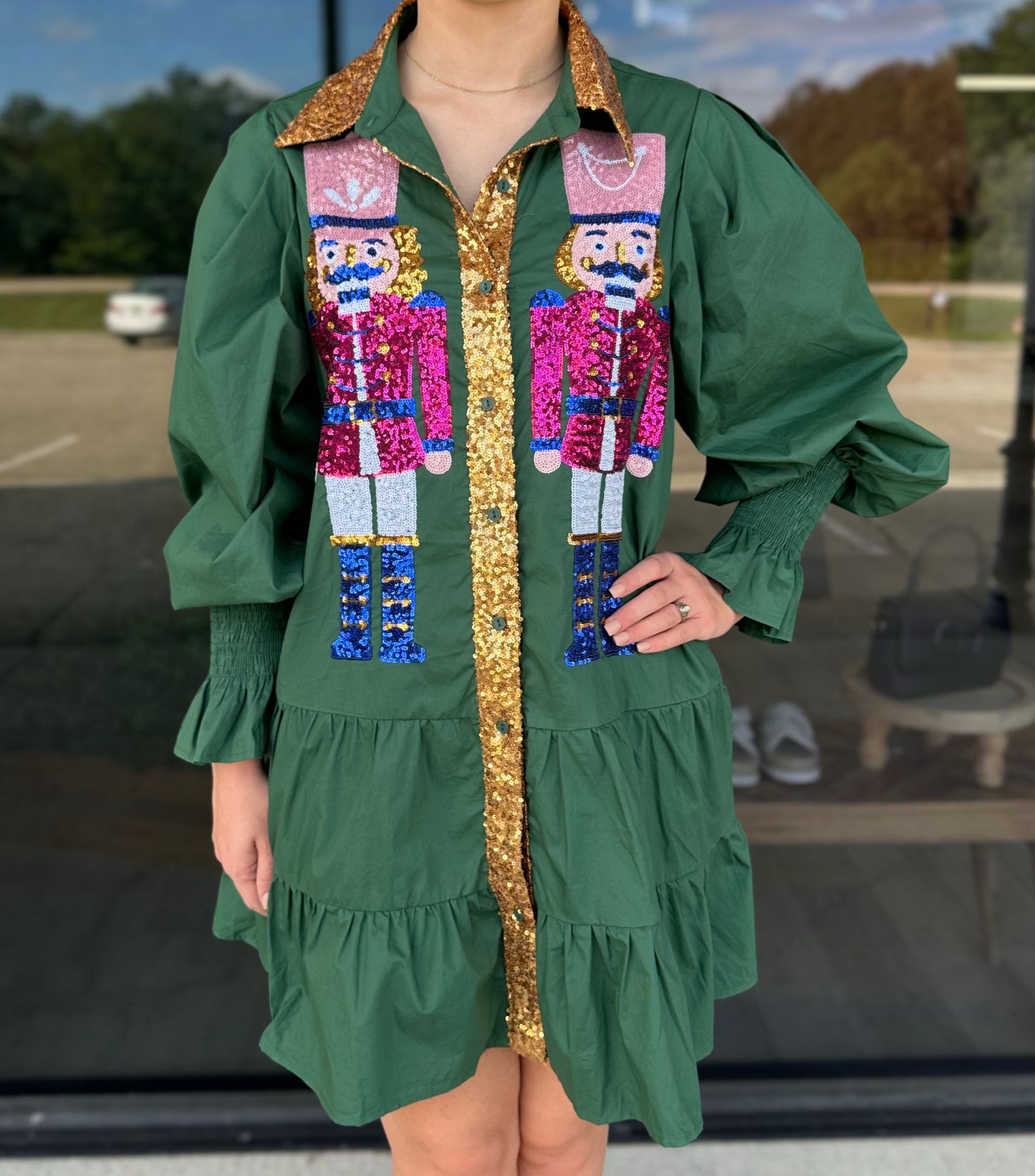 Toy Soldier Dress in Green