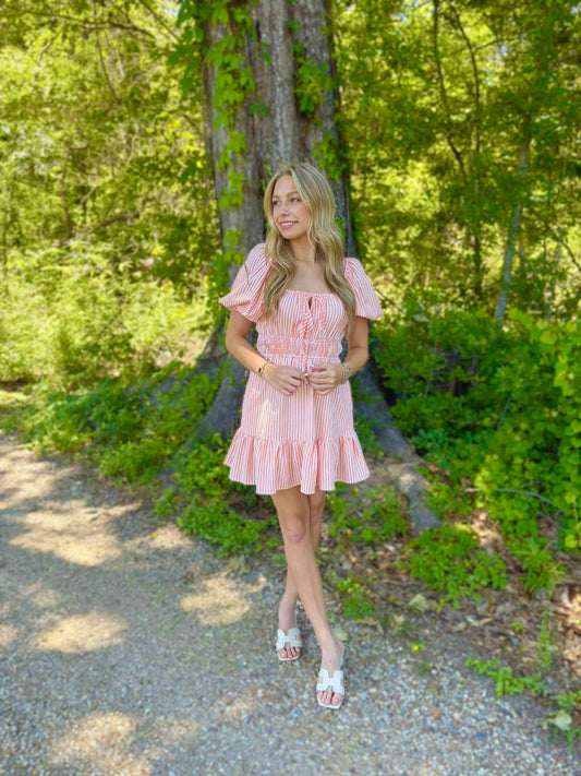 Orange You Ruched Dress