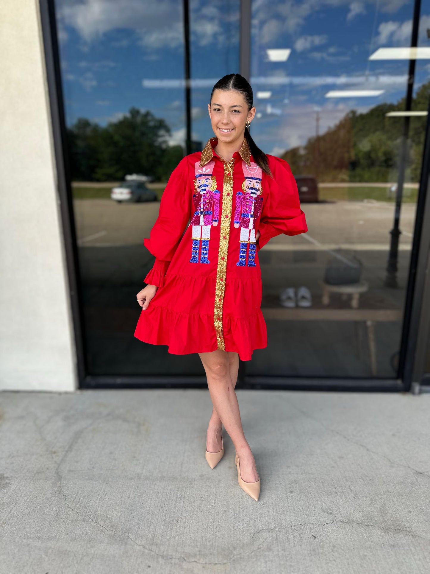 Toy Soldier Dress in Red