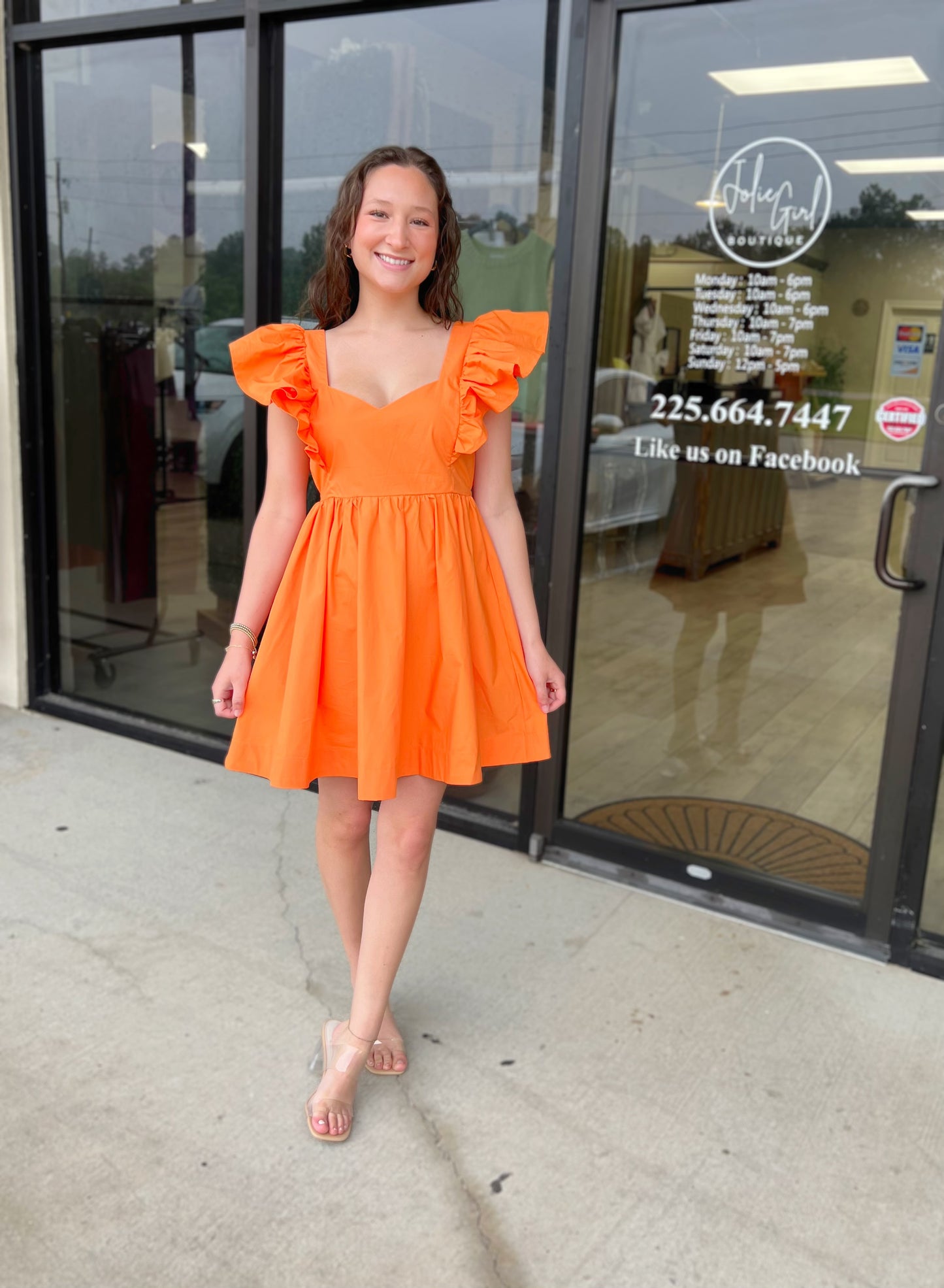 LARGE - Tangled in Tangerine Dress