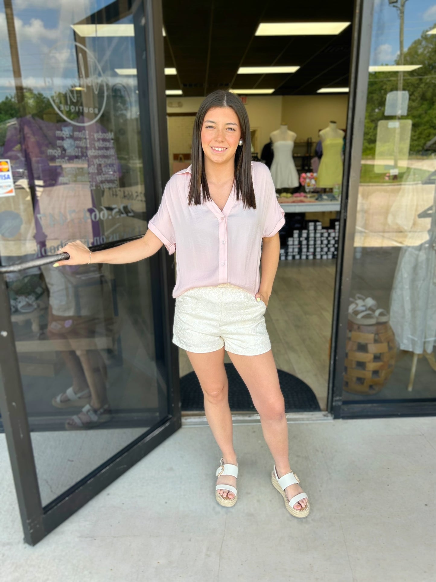 Cute in Baby Pink Blouse