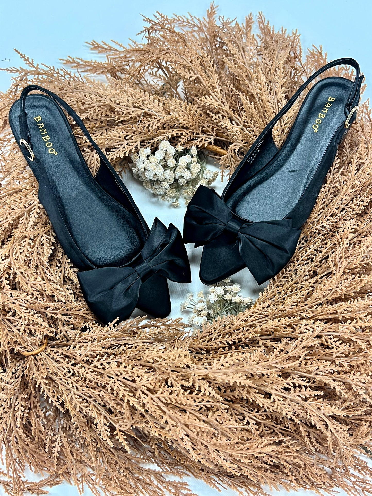 Bamboo Visor Slingback Flats