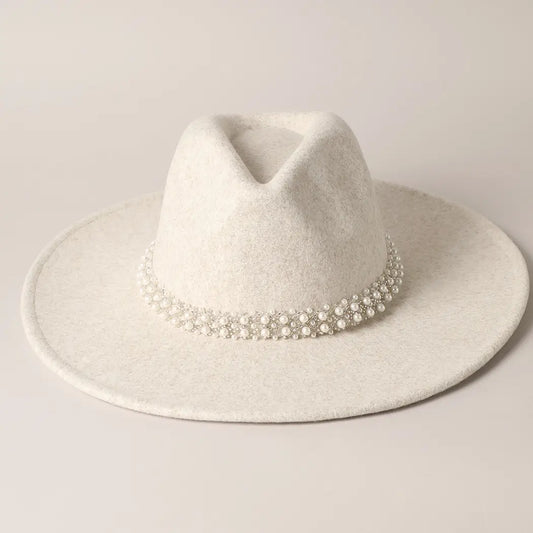 Pretty in Pearls Wide Brim