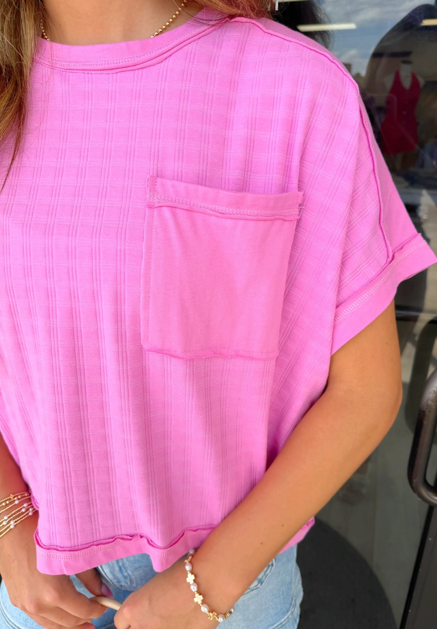 Large - Andie Textured Top