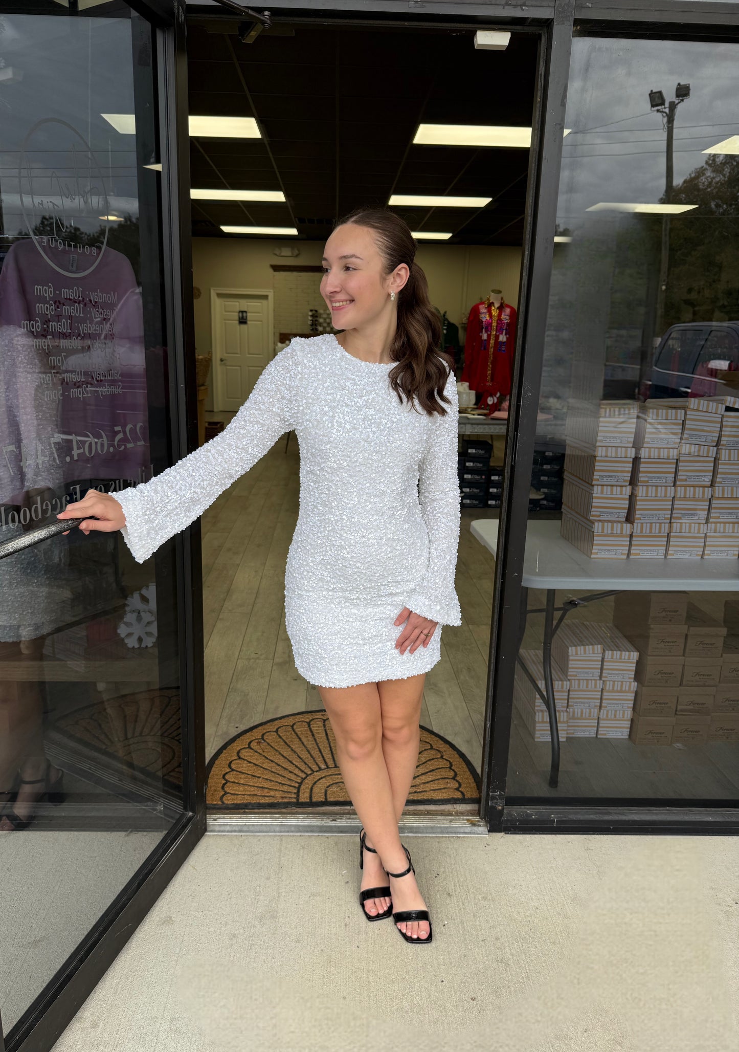 White Whimsy Sequin Dress