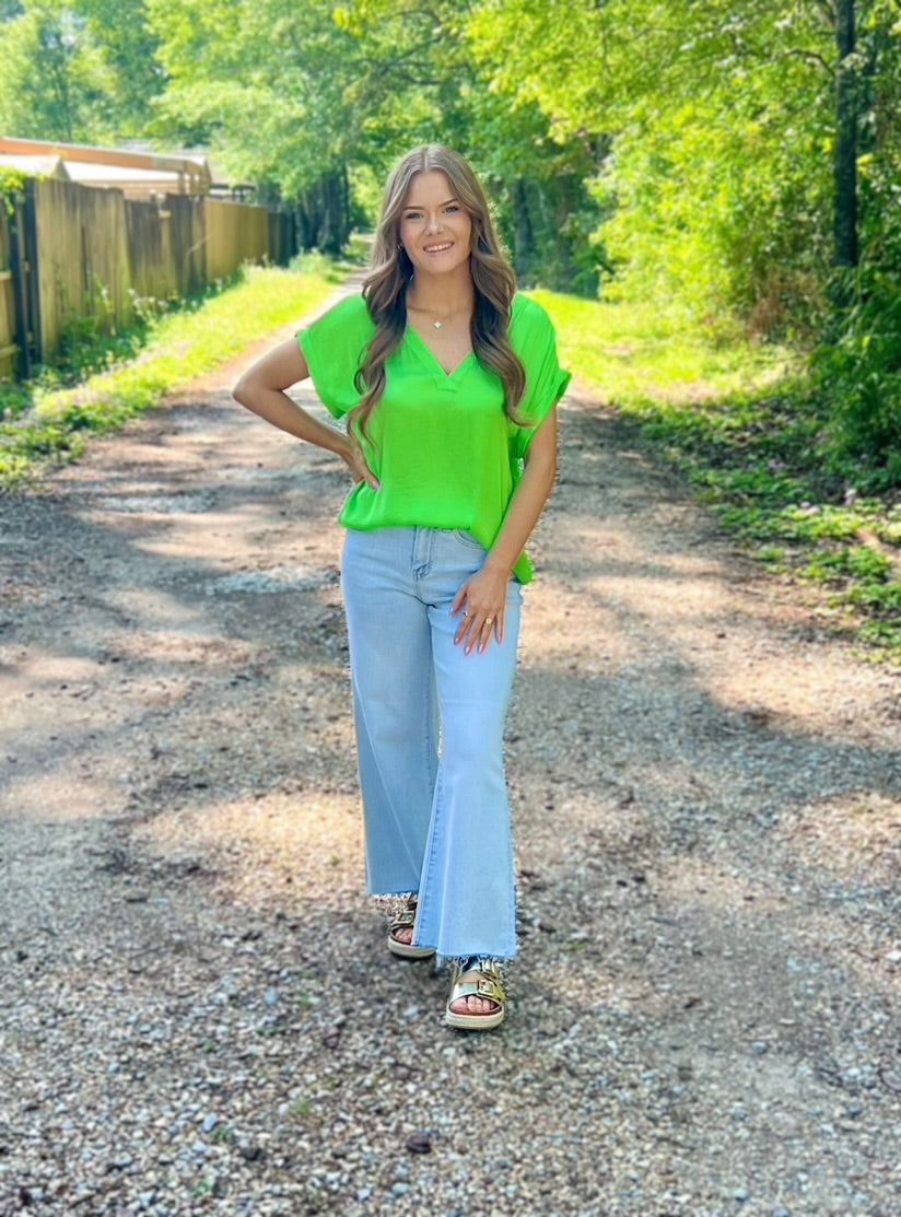 Glowing in Green Top