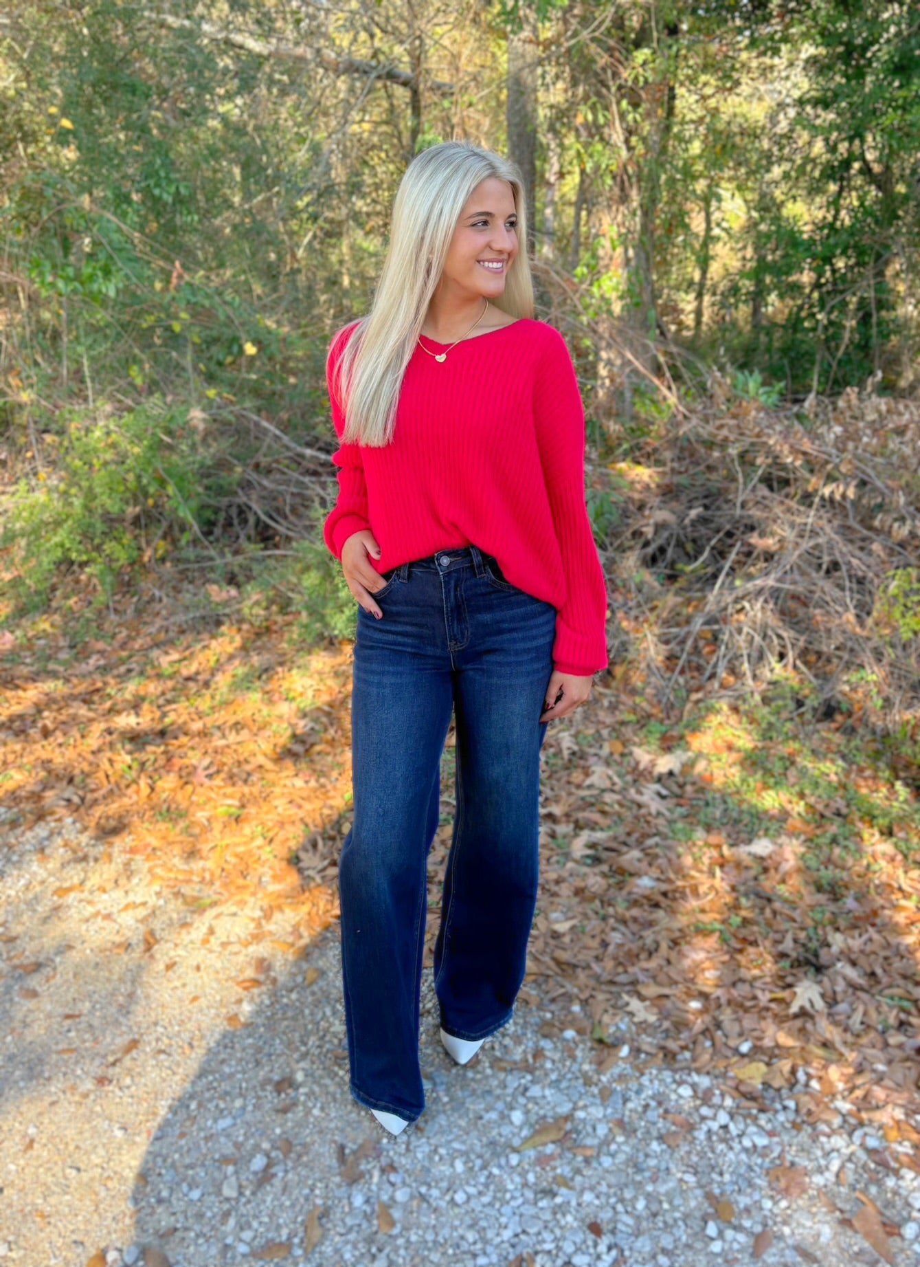 Radiant in Red Sweater