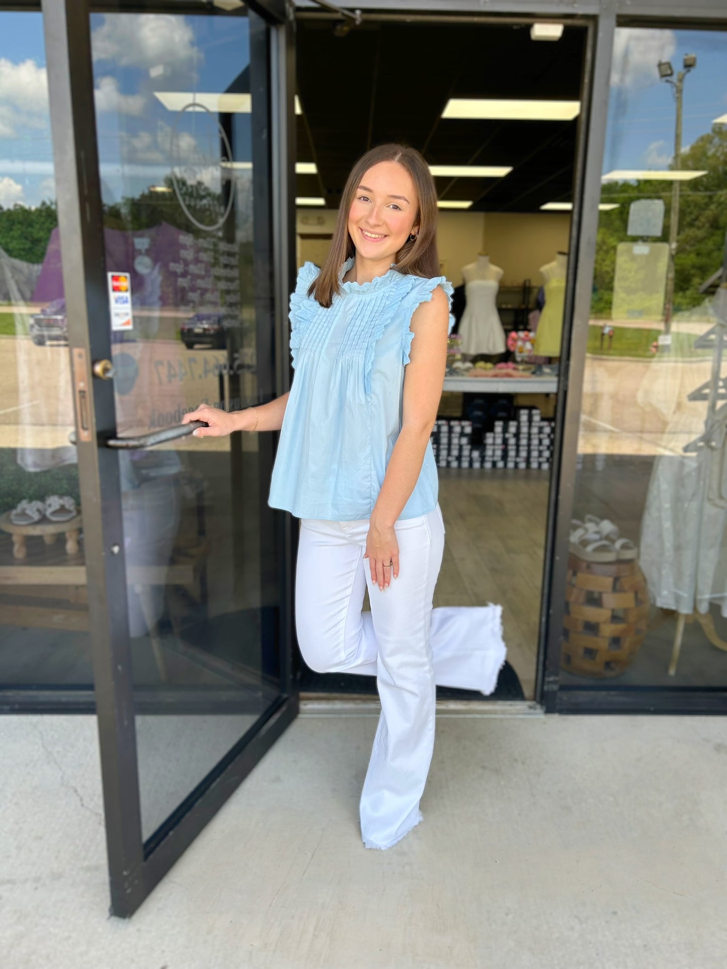 Laced in Blue Blouse