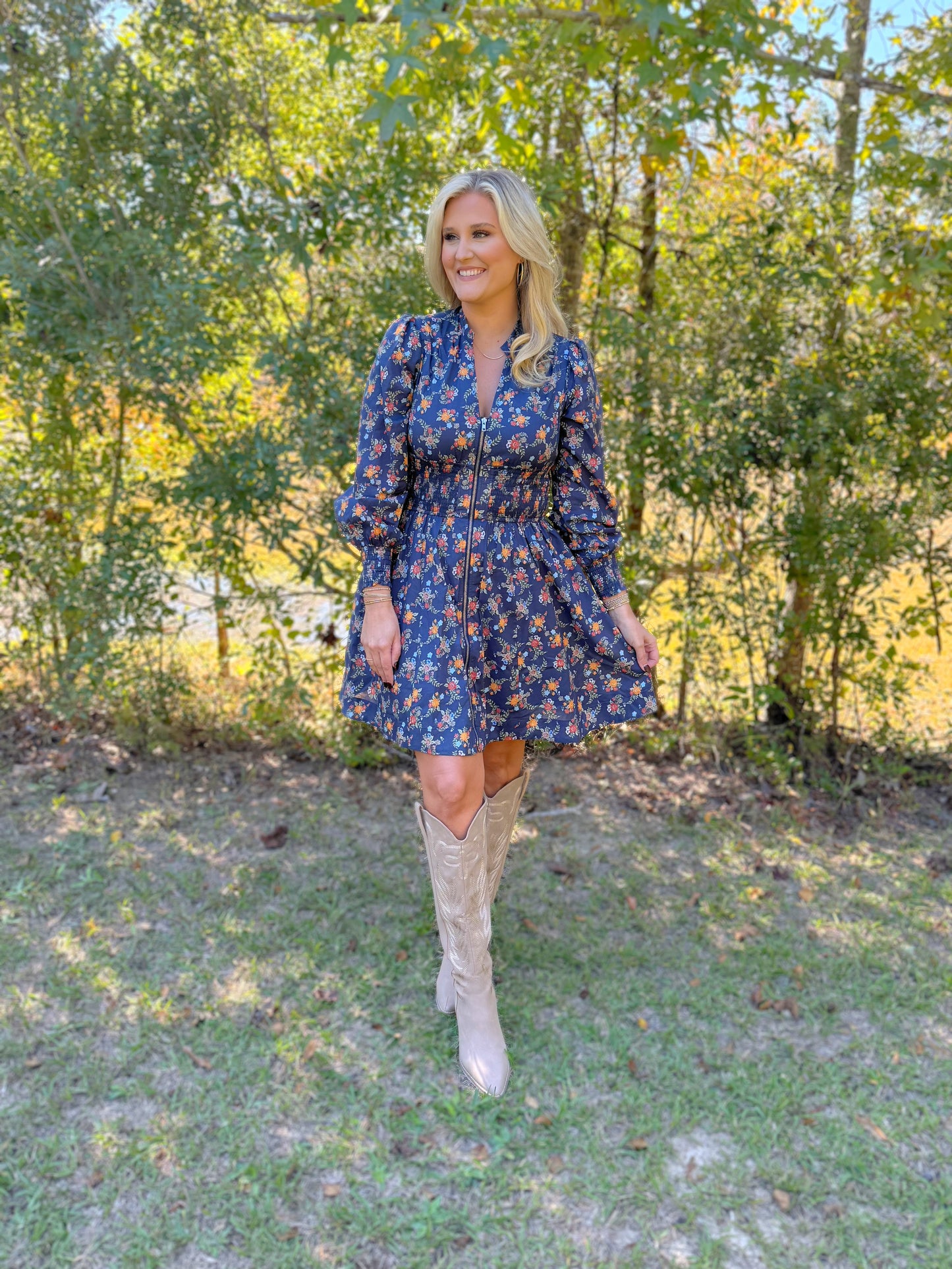 Fall Floral Mini Dress