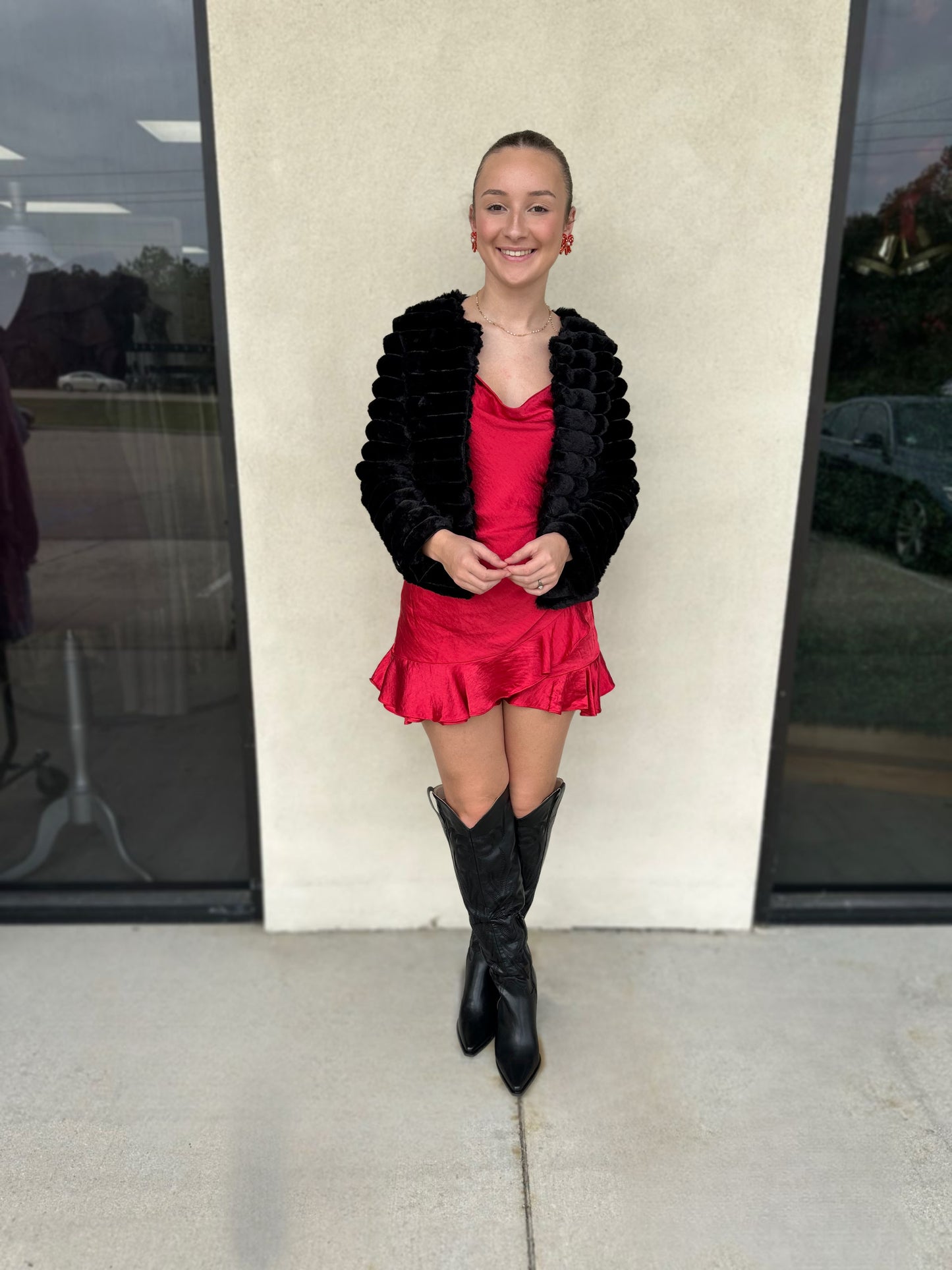 Crimson Christmas Satin Romper