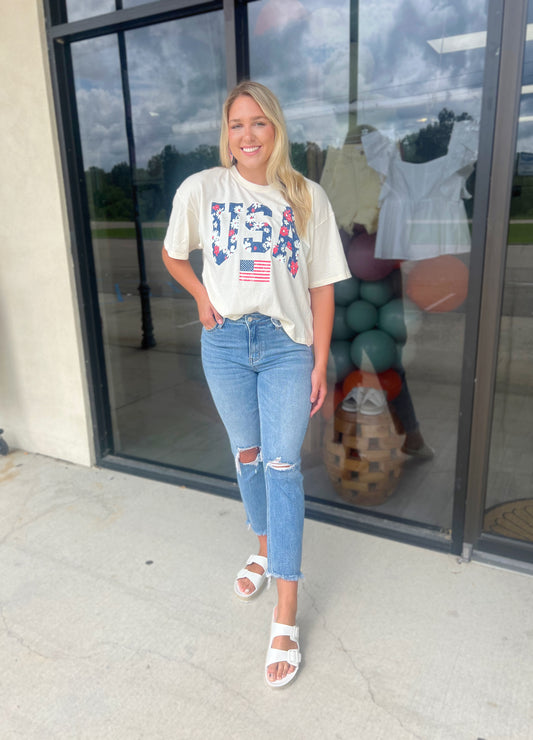 USA Flower Tee