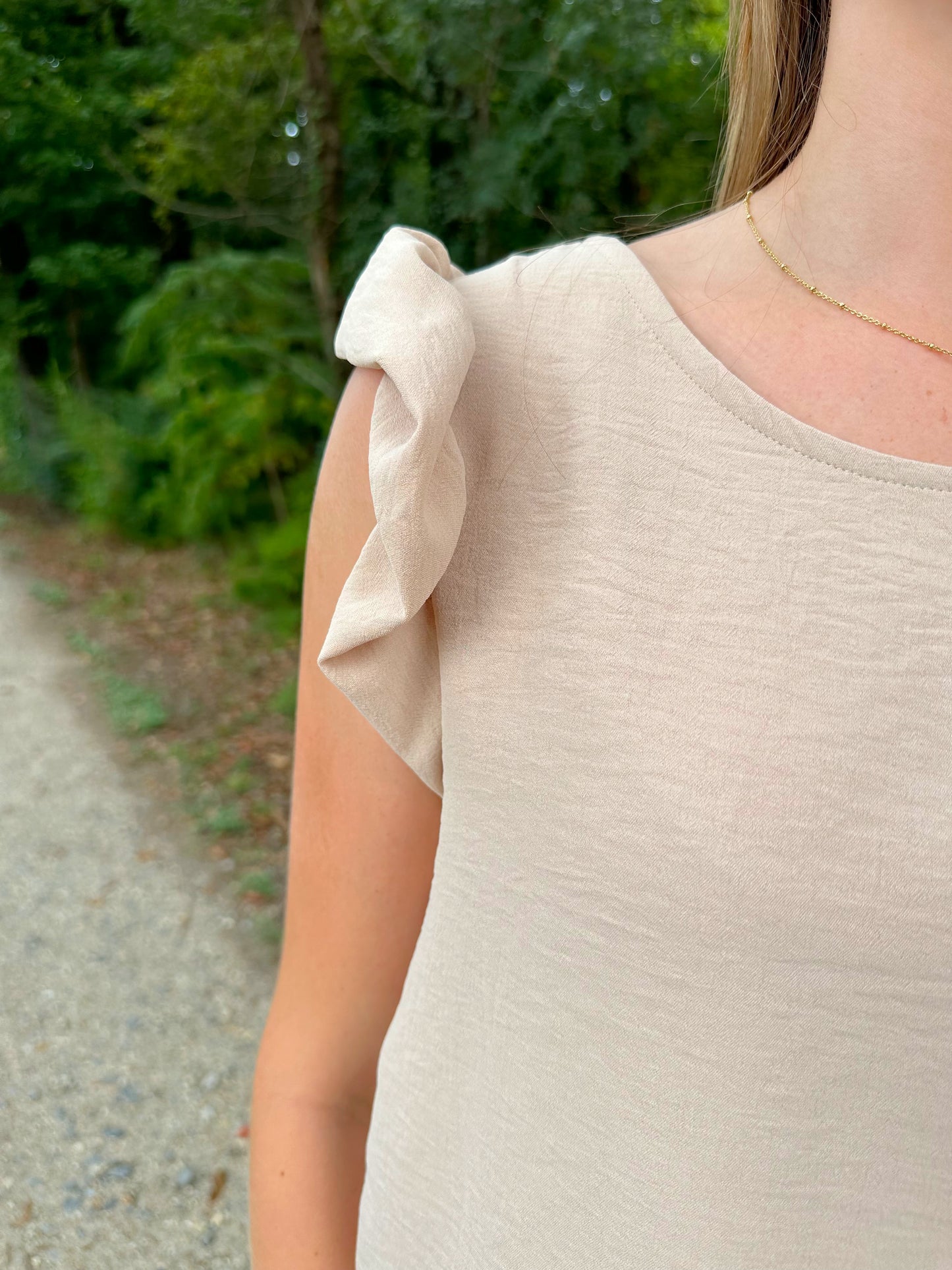 Ruffled in Sand Blouse