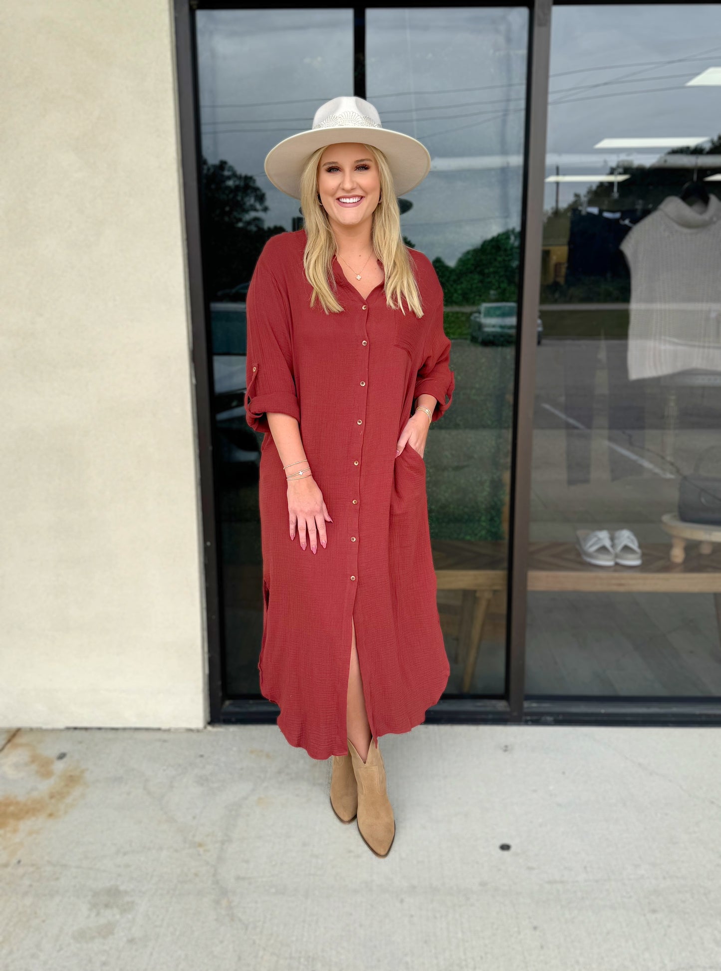 Better Buttoned Maxi Dress