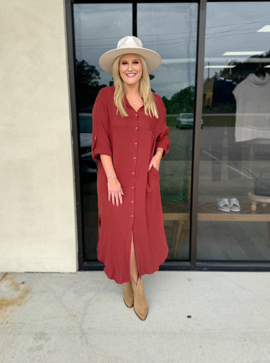 Better Buttoned Maxi Dress