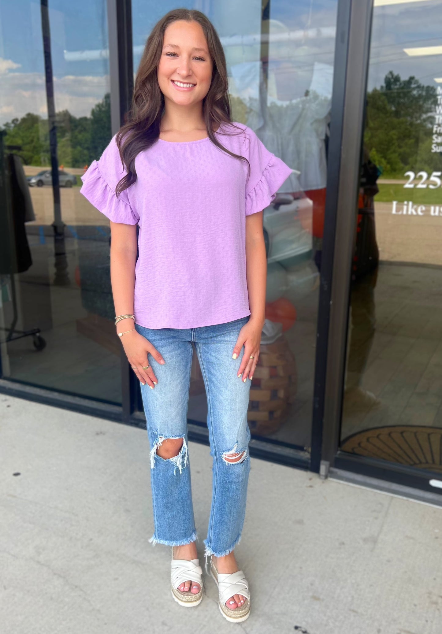 LARGE - Ruffled in Lavender Top