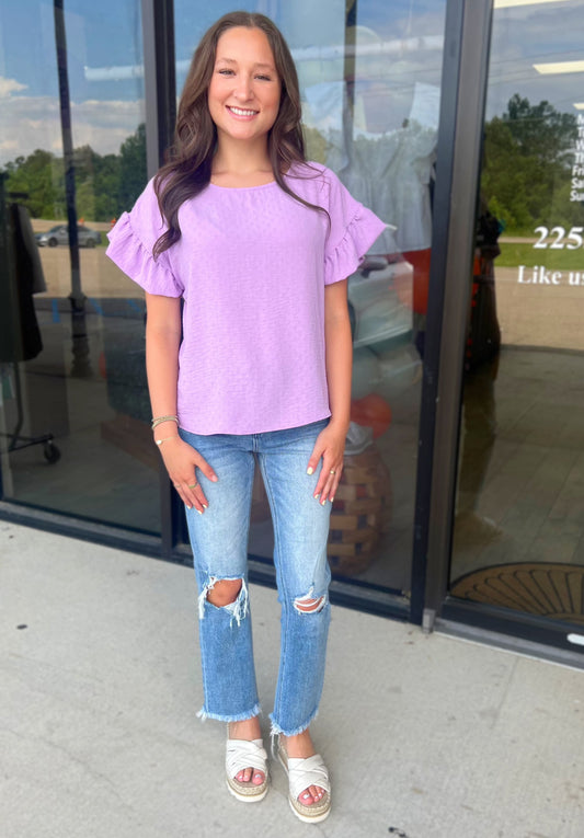 LARGE - Ruffled in Lavender Top