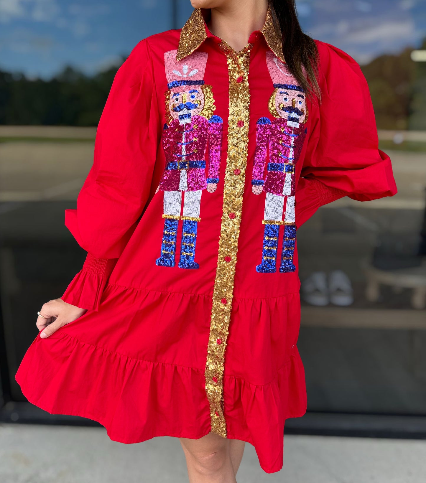 Toy Soldier Dress in Red