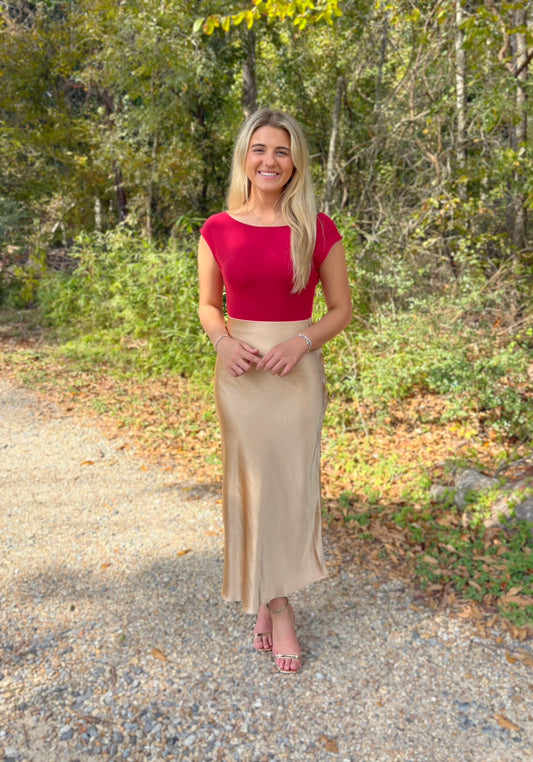 Sweetly Satin Maxi Skirt