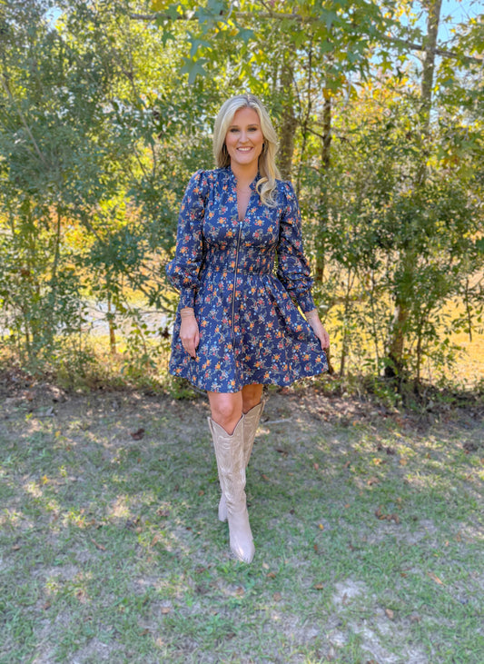 Fall Floral Mini Dress