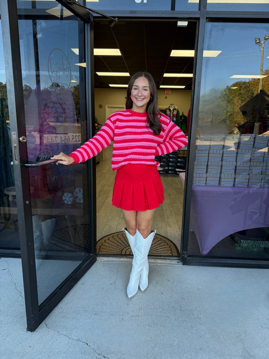 MEDIUM - Striped in Love Sweater