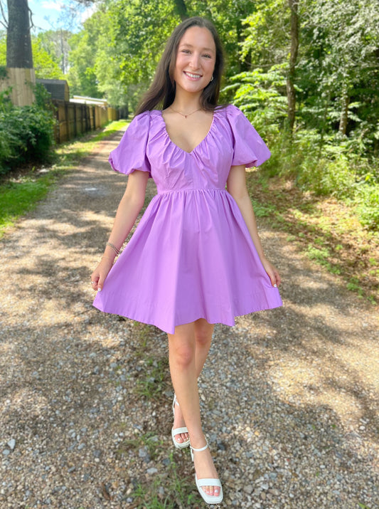 Puffy in Lavender Dress