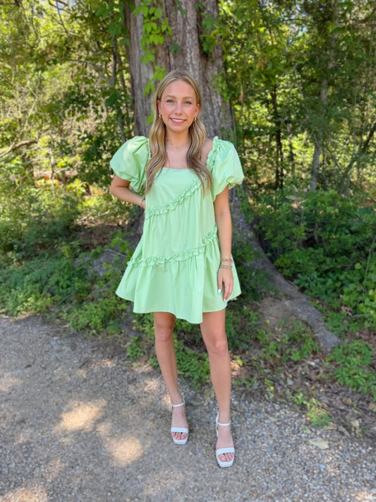 Ruffled in Matcha Dress