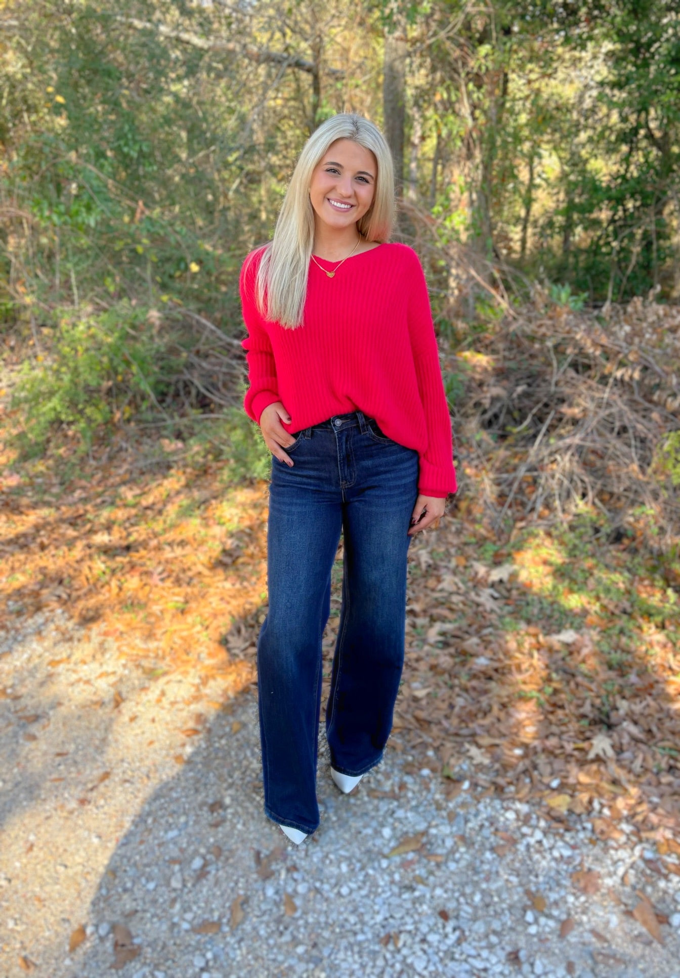 Radiant in Red Sweater