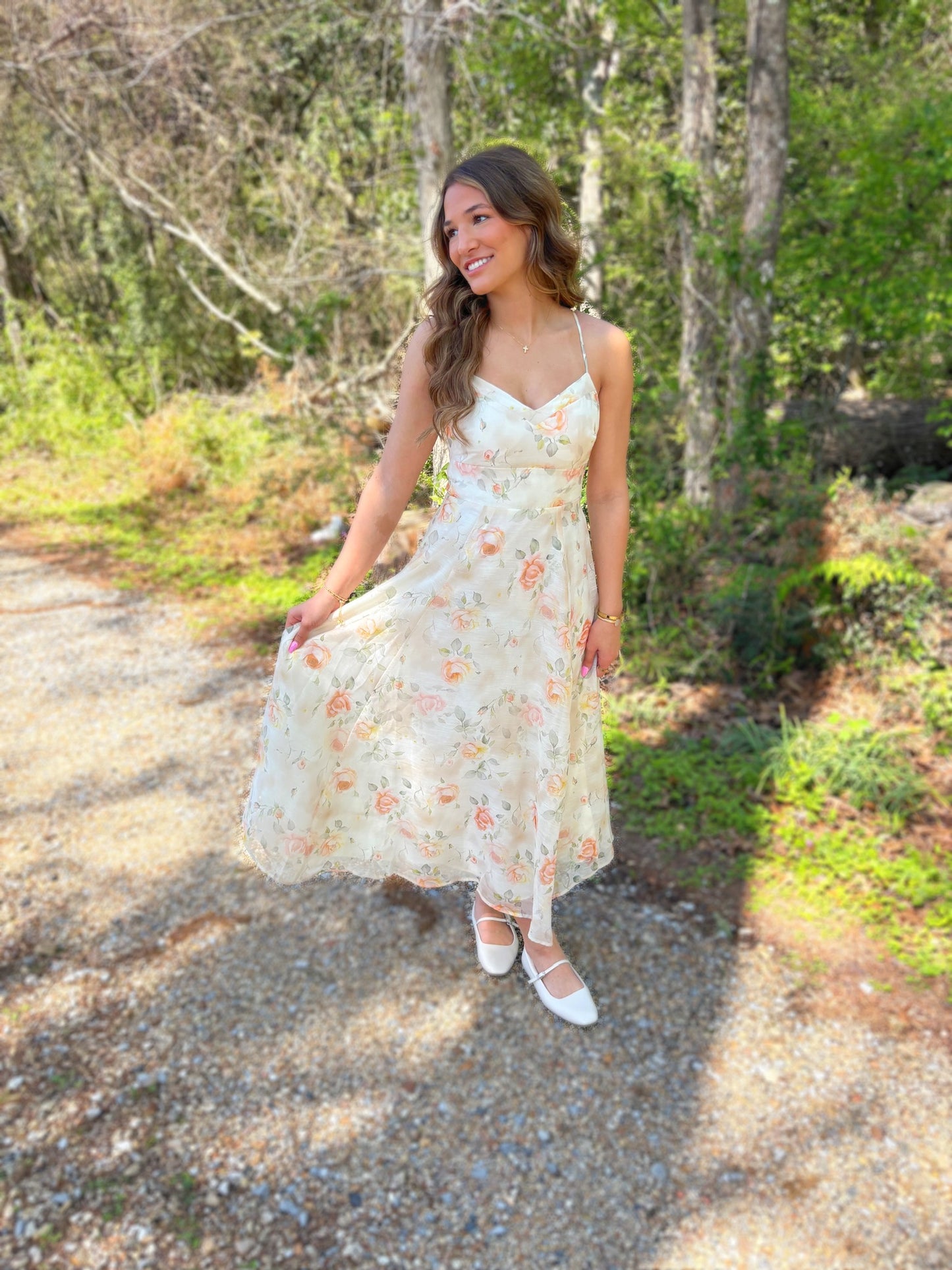Gardenia Floral Midi Dress