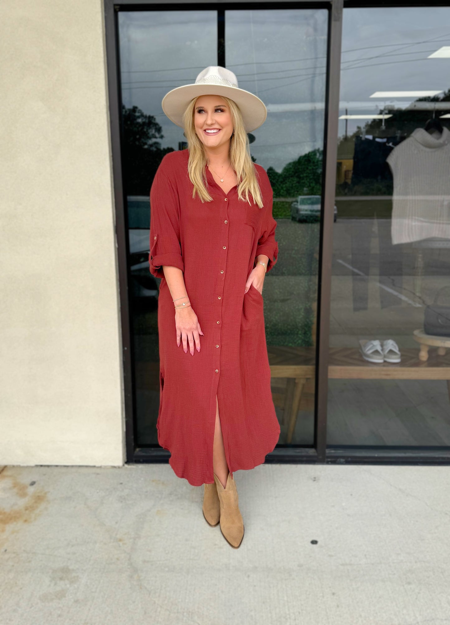 Better Buttoned Maxi Dress