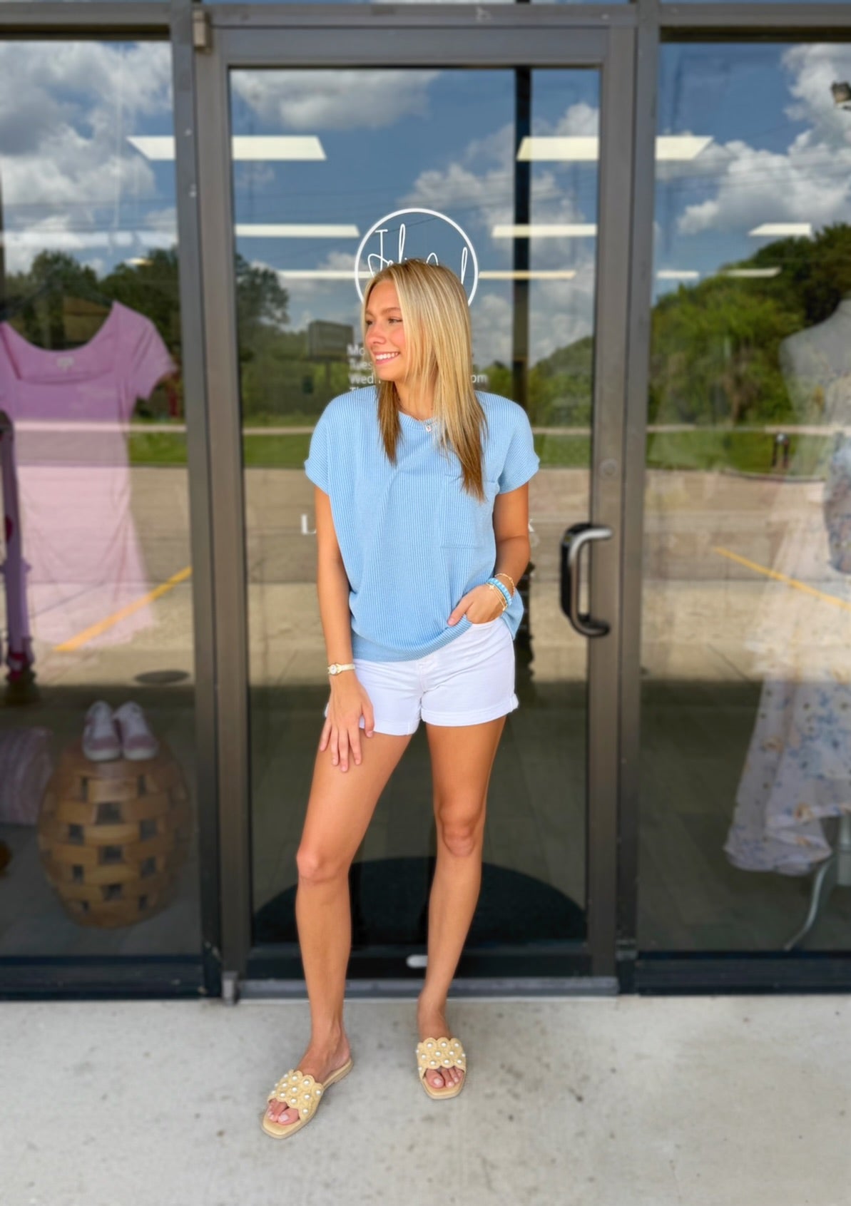 Solidly Ribbed Pocket Top