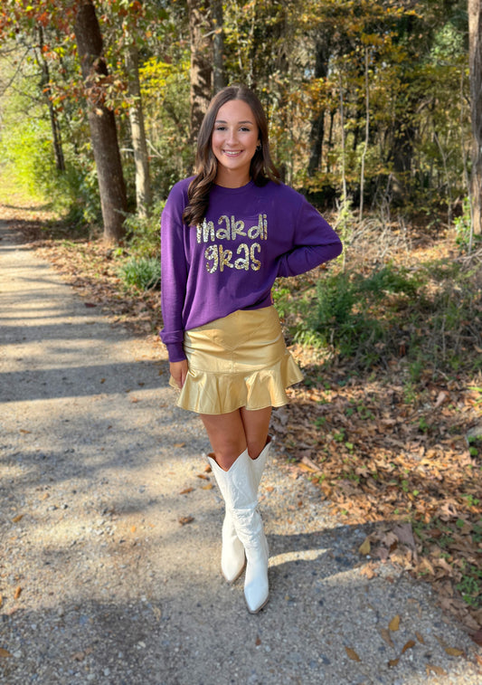 "Mardi Gras" Sequin Sweatshirt