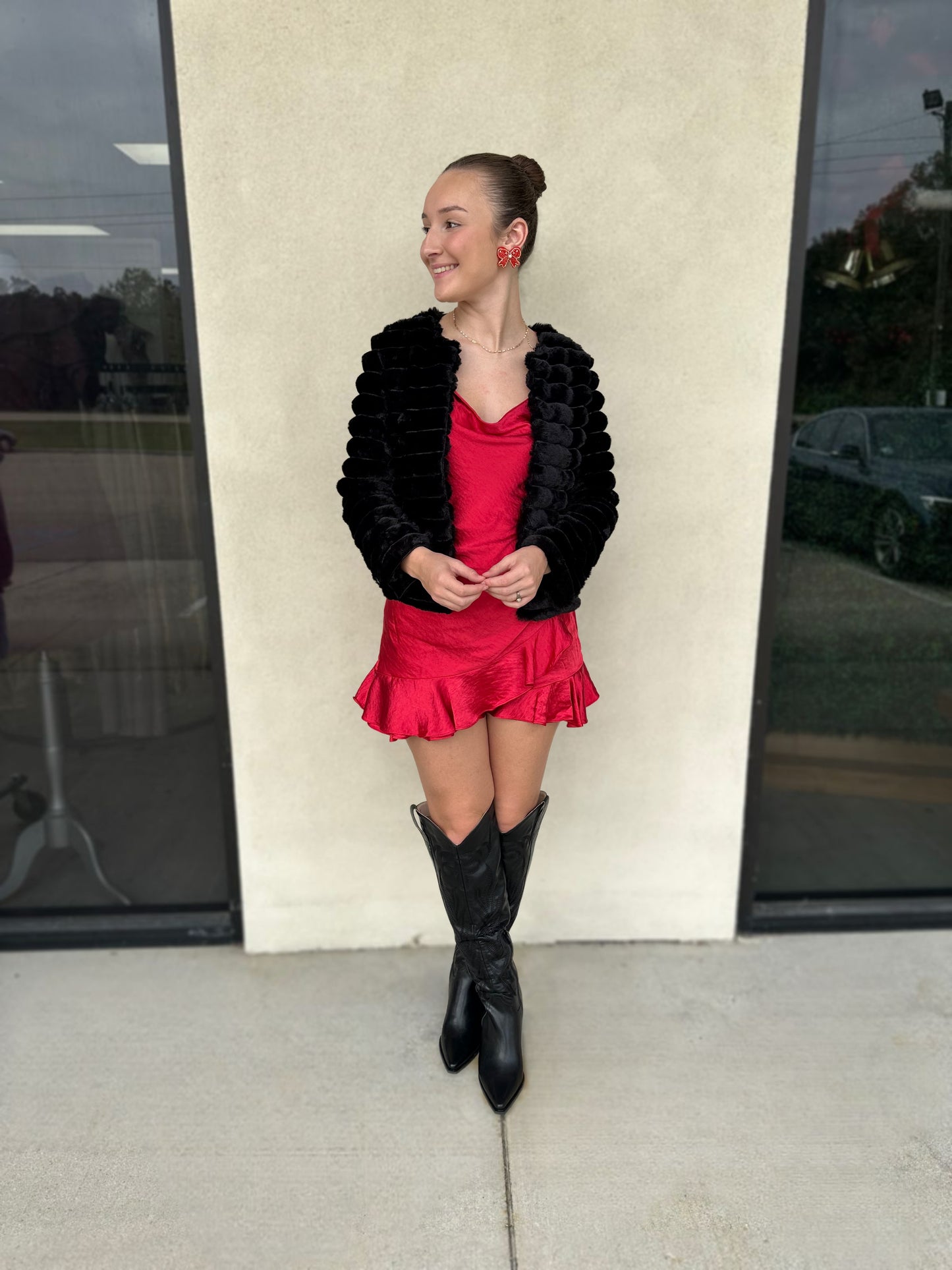 Crimson Christmas Satin Romper