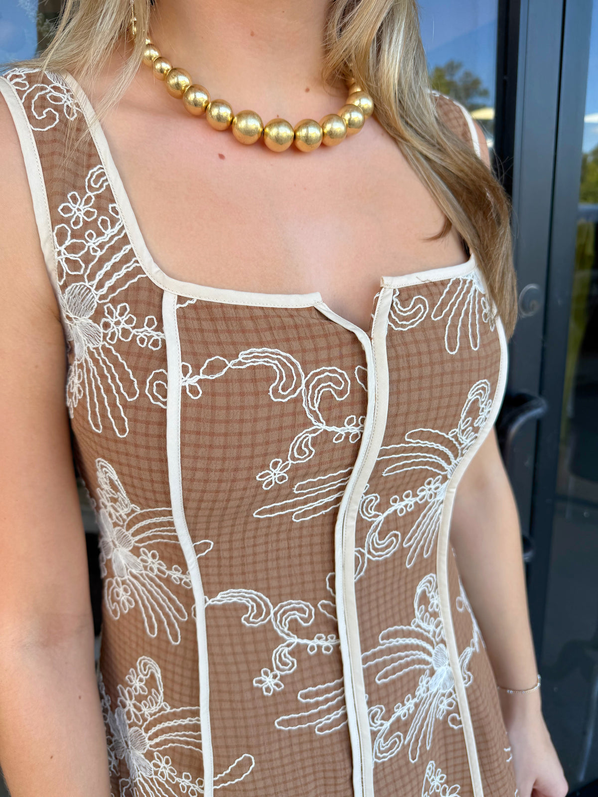 Bentley Embroidered Mini Dress