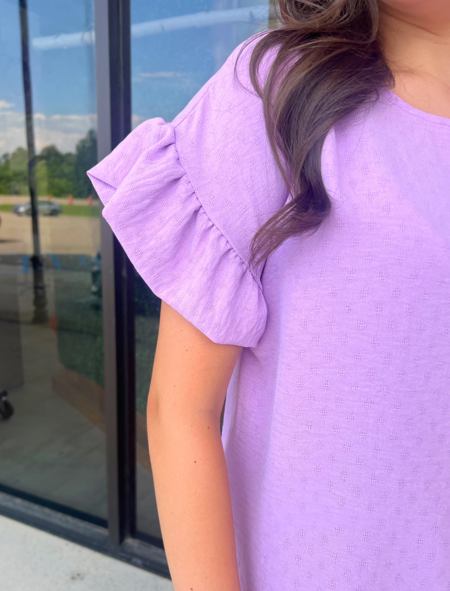 LARGE - Ruffled in Lavender Top