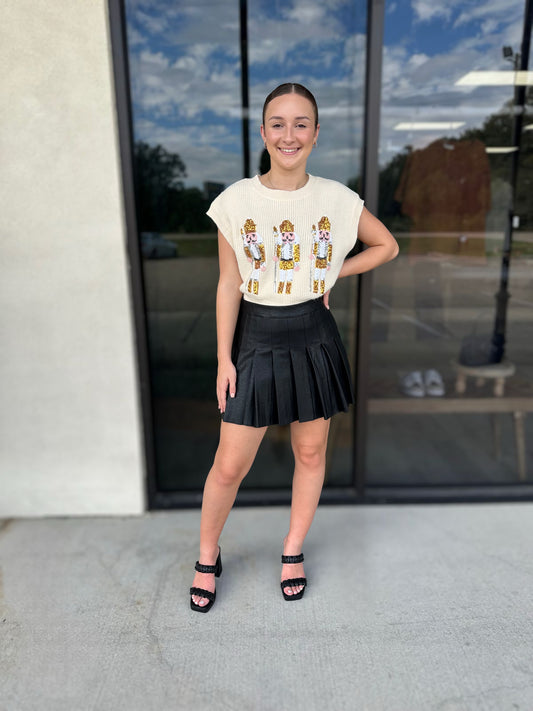 Sequin Soldier Sweater in Ivory