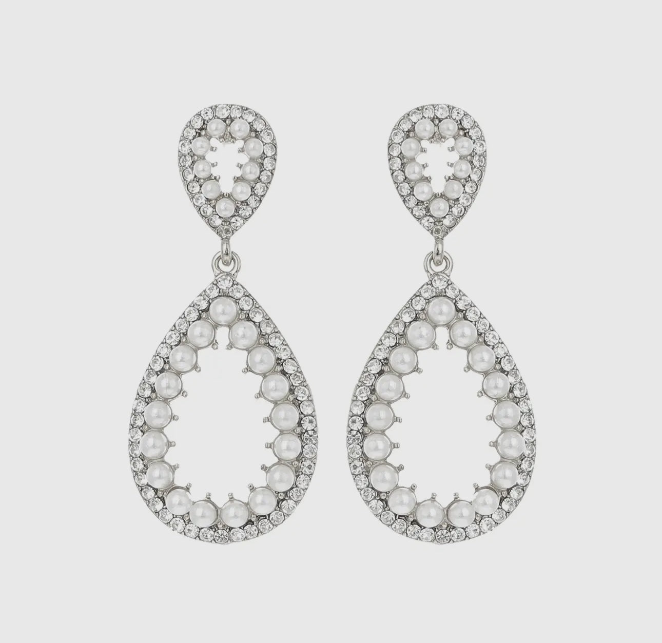 Pear Teardrop Earrings in Silver