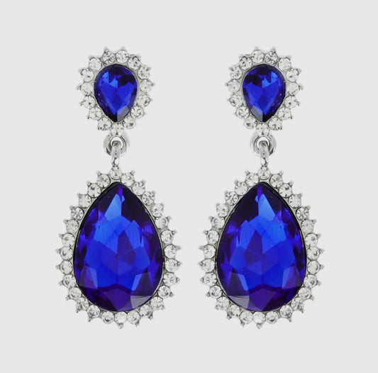 Halo Earrings in Royal