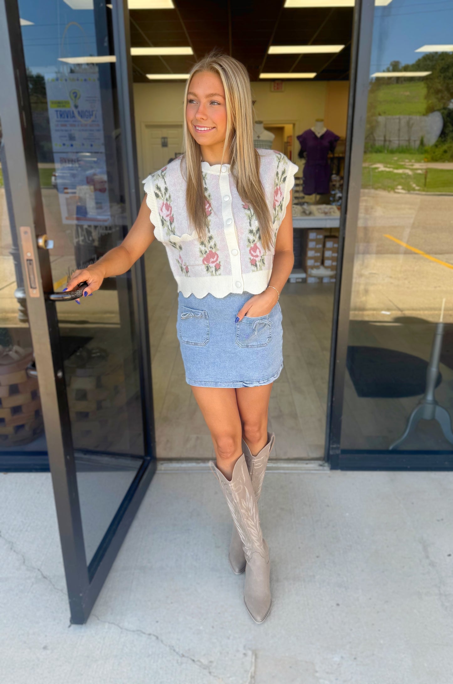 Florally Scalloped Top