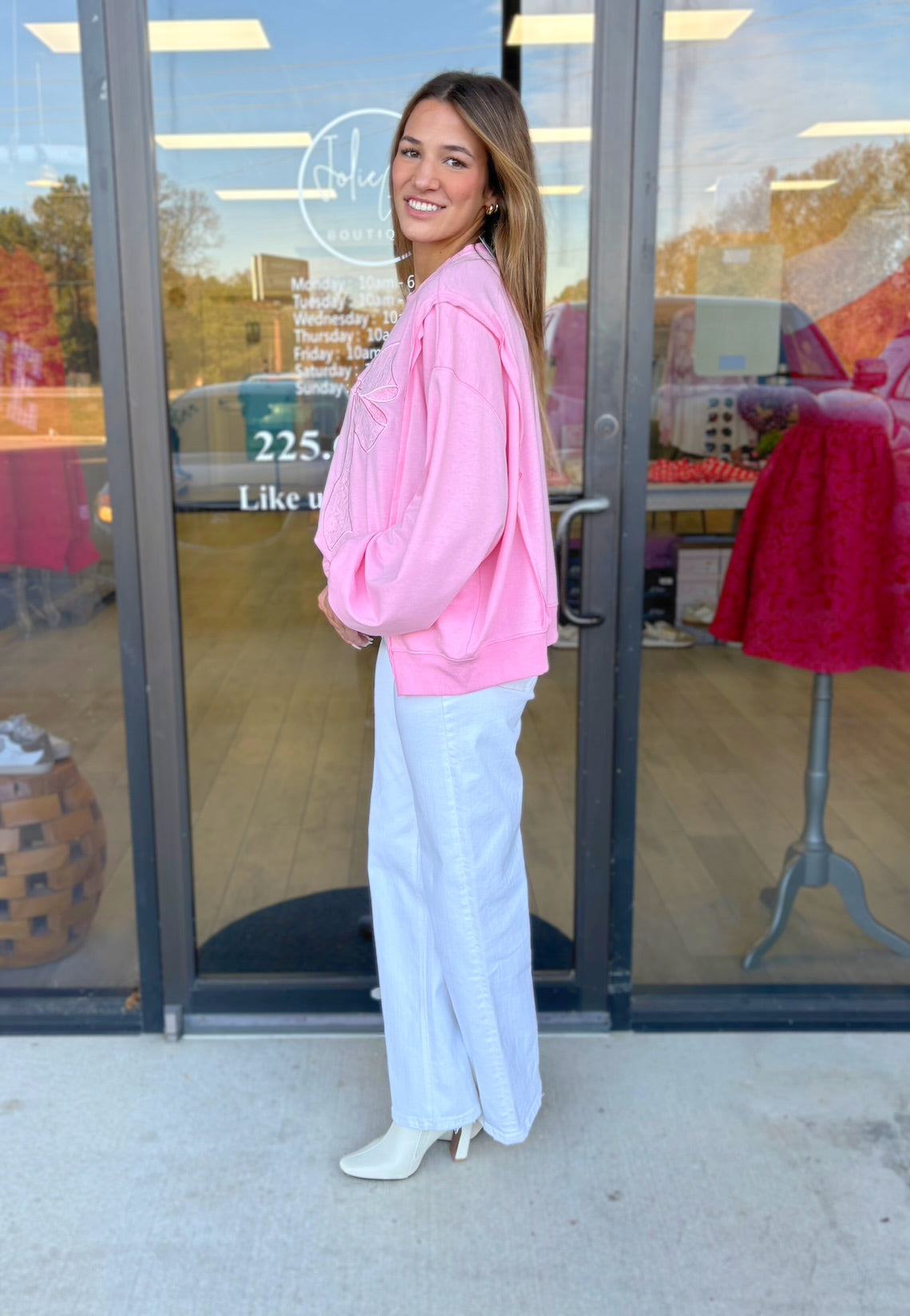 SMALL-Coquette Lace Sweatshirt