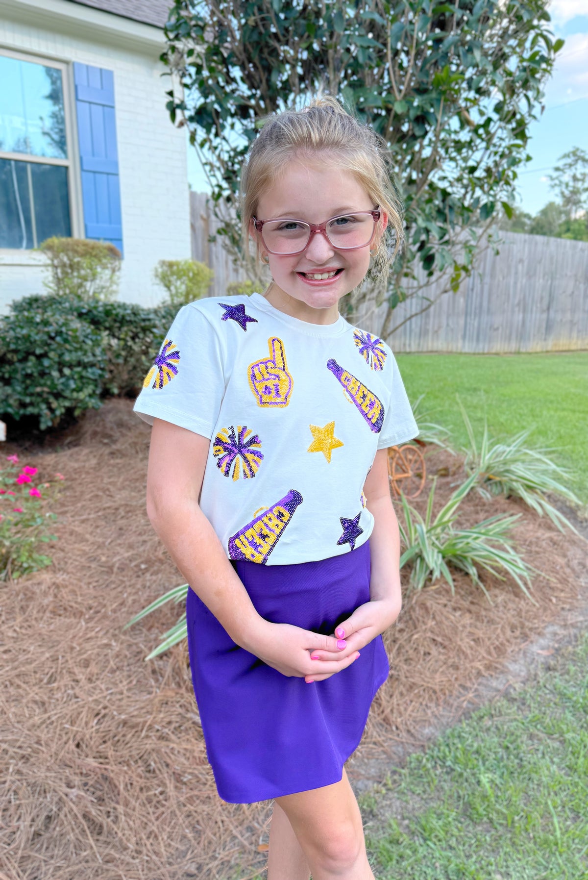 Girls Sequin Cheer Top