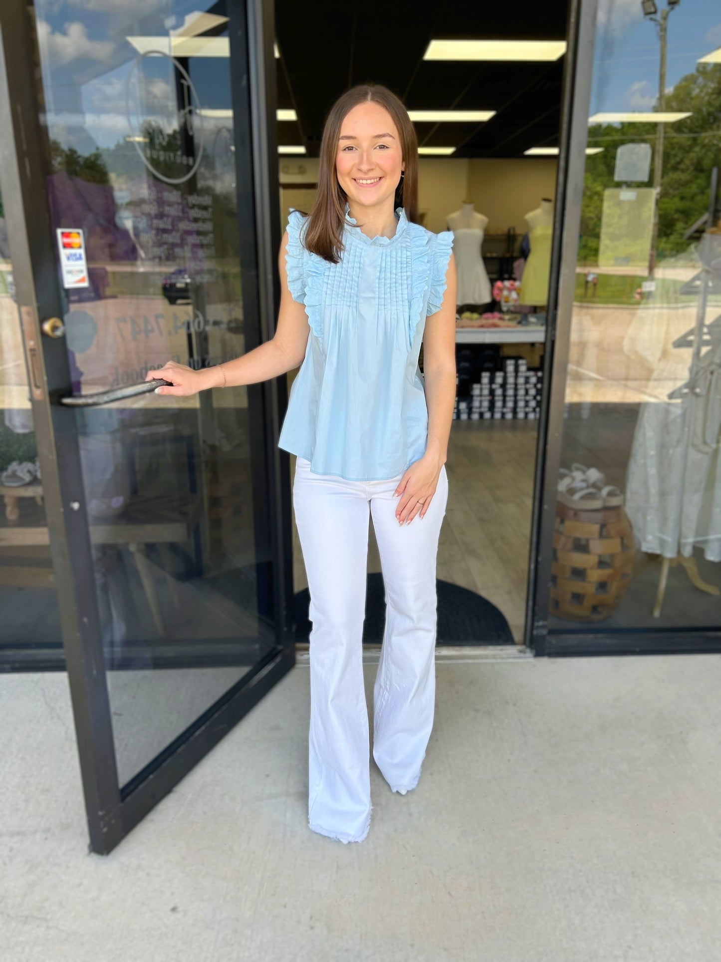 Laced in Blue Blouse