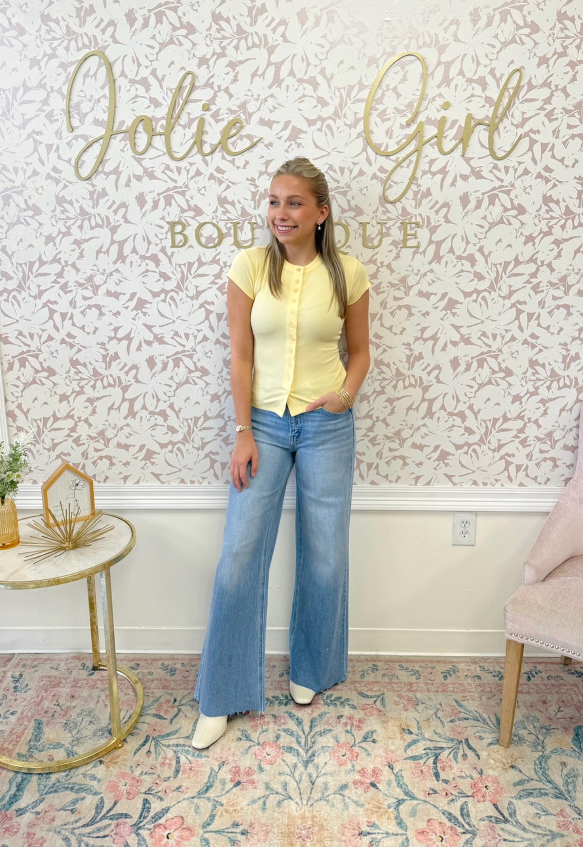 Leslie Button Top