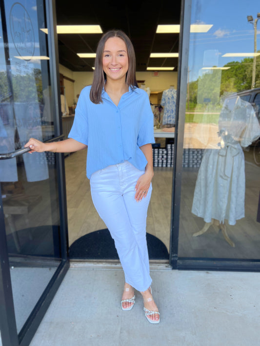 Blissful Blue Blouse