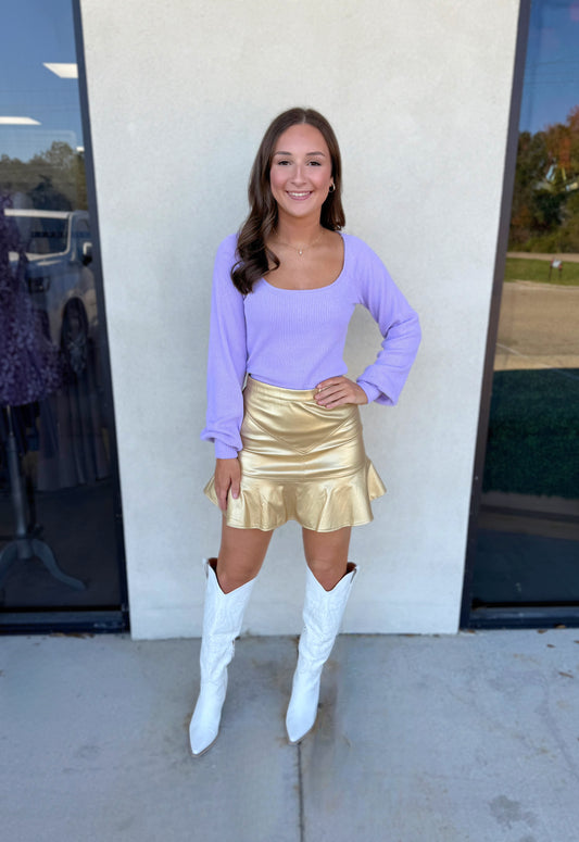 Tough in Taro Knit Top