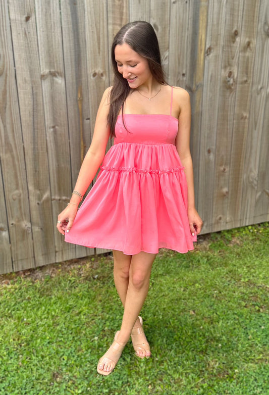 Pop Pink Babydoll Dress