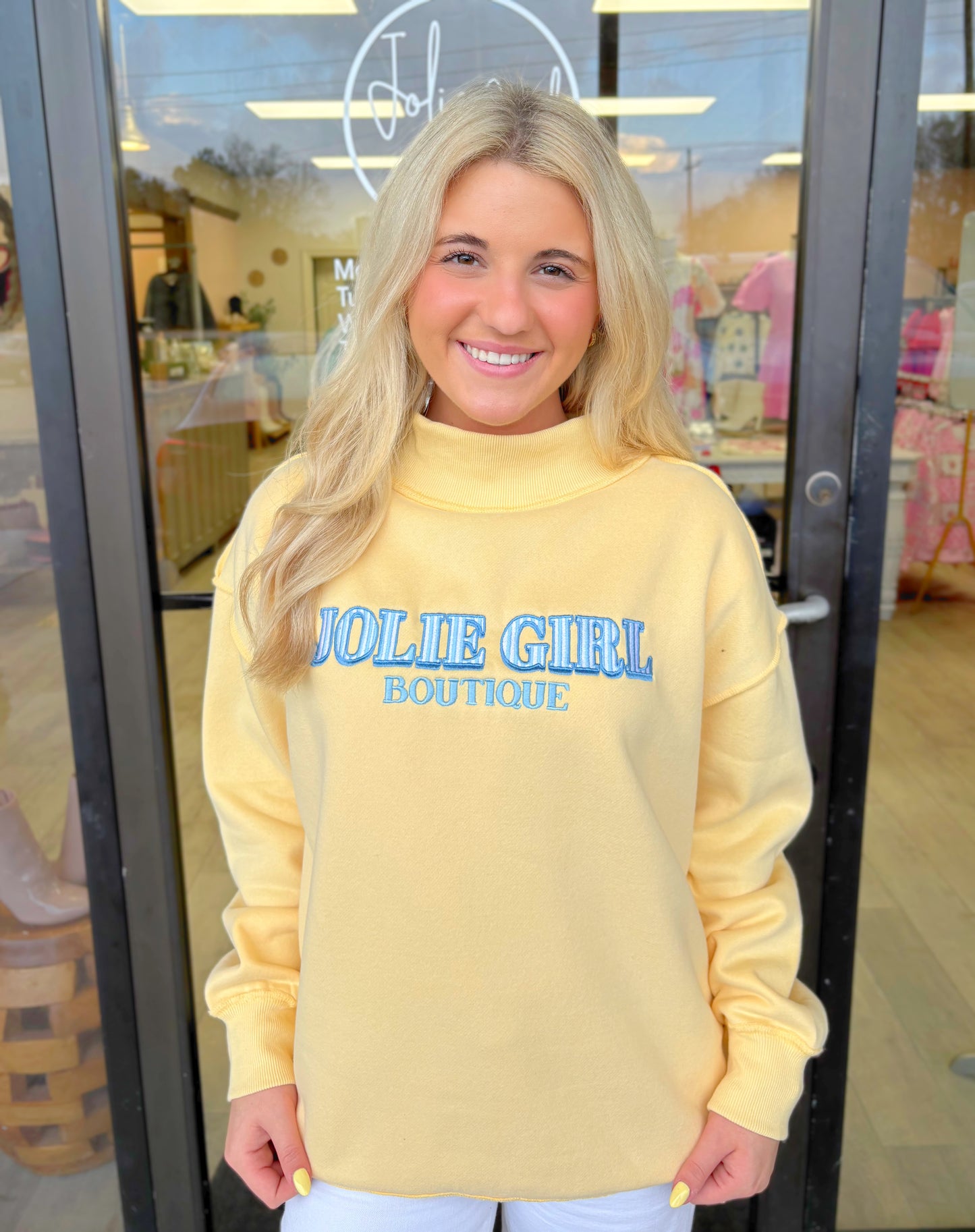 Jolie Girl Mock Neck Sweatshirts