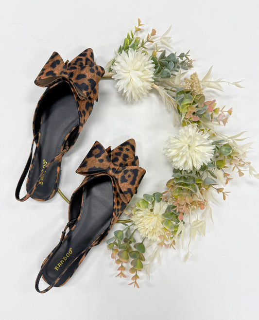 Bamboo Leopard Slingback Flat