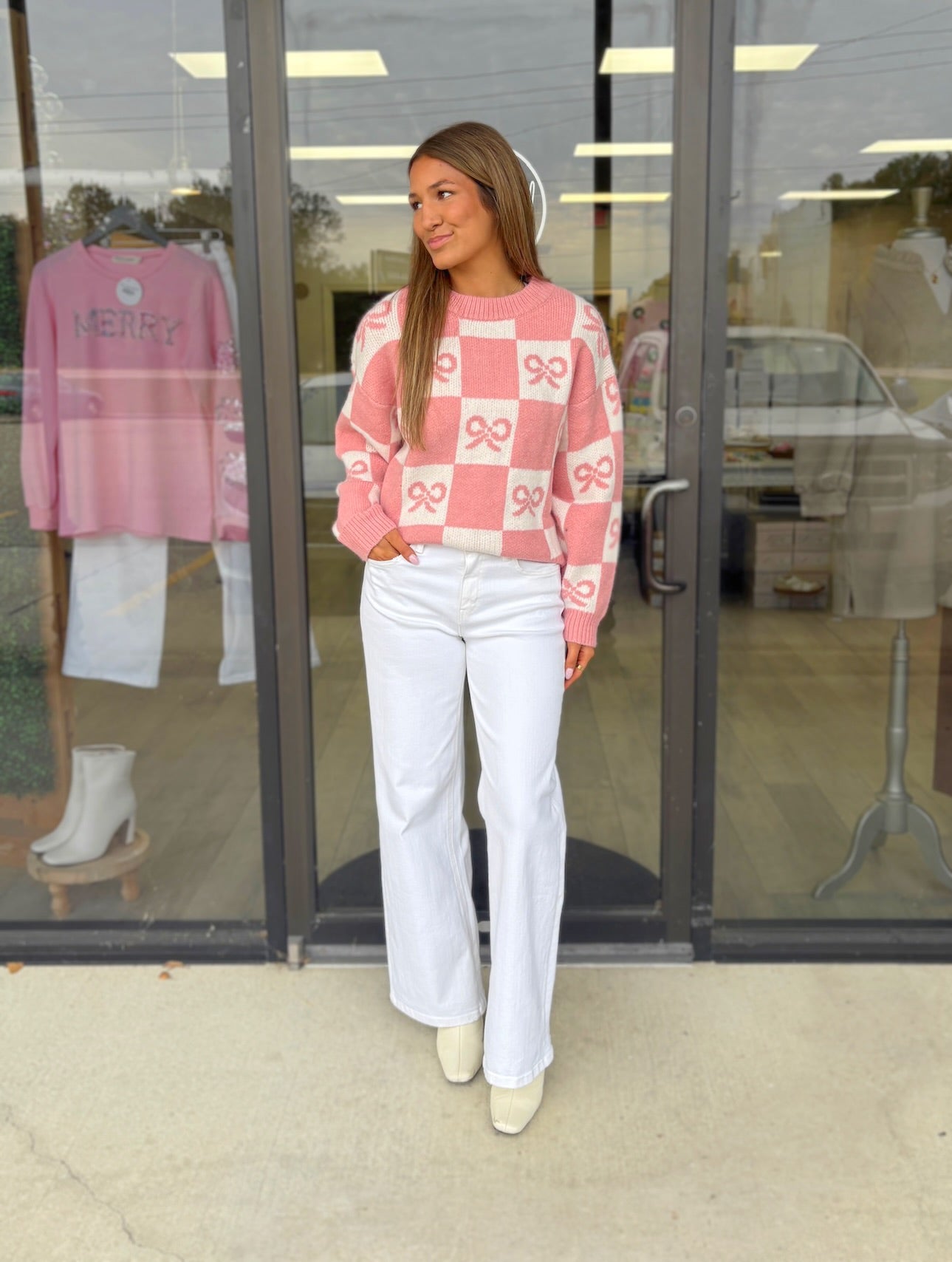 Blushing Bows Sweater