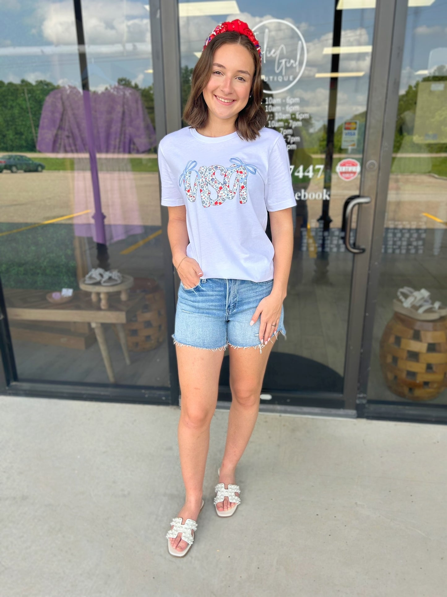 Floral USA Tee